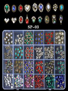 240pcsBox alliage Zircon Nail Art charmes bijoux de forme mixte strass en cristal pour les bouts de doigts décorations en métal ongles en vrac Acce3559622