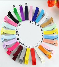 240pcslot 18quot Grossgrain Lint Alligator Clip Gevoerd Clips Enkelvoudige Alligator Clips Haaraccessoires FJ32069294982