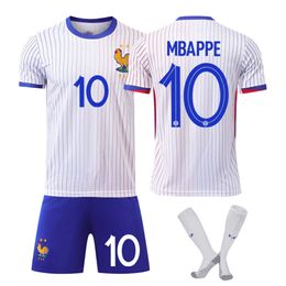 2425 Coupe French Away White 10 Mbappe 9 Giroud 11 Dembele Football Jersey Set