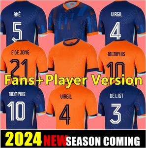 2425 Jong Virgil Memphis Soccer Jerseys Ake de Ligt Xavi Dumfries Bergvijn 2024 Klaassen Blind de Ligt Kid Kit Football Shirt