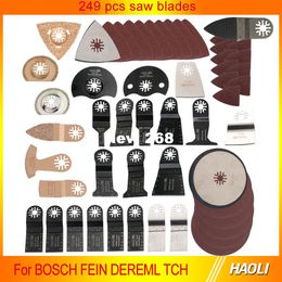 249 PCS Professional Oscillating Multi Tool Saw Blades voor Renovator Power Tools Accessoires Zoals FEIN Multimaster, TCH, Dremel Ect