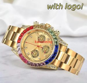 24A Diseñador Relojes para hombre Hombres Reloj de alta calidad Cuarzo Arco iris Relojes de diamantes Reloj de cerámica Moda Estilo clásico Relojes de pulsera de zafiro de acero inoxidable