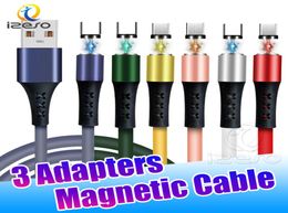 24a câble USB Type C Cordon de charge rapide Cordon de téléphone mobile universel Chargement du câble magnétique 2M 2M Chargeur rapide dans le sac d'opningt Izeso3105644