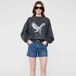 24AW alto lavé Balck Eagle Sweatshirts Femme Designer Vintage Nouveau pull en vrac Hoodies Harvey