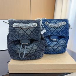 Luxury Designer Gradient Blue / Black Denim Backpack Sac à dos 28x21cm