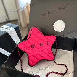 24C Último diseñador FUCHSIA Lucky Star Makeup Bolsas de tocador de tocador de satén