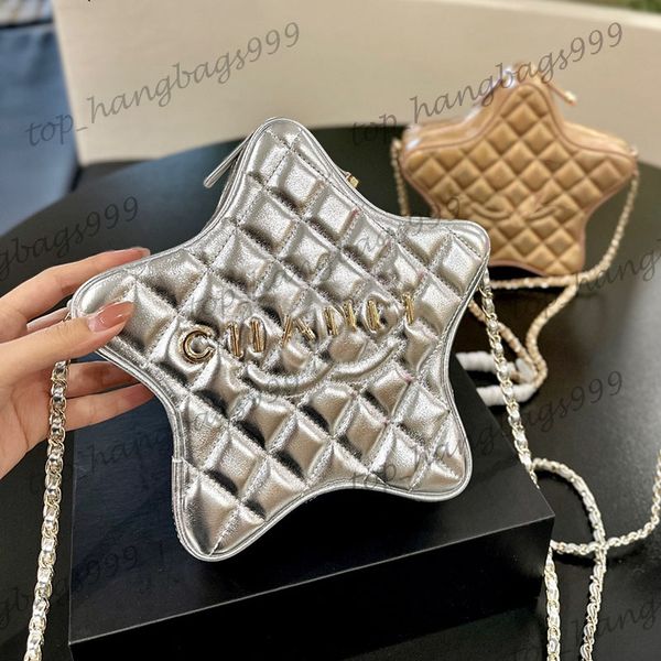 24c Lucky Star Vanity Makinup Sacs de luxe Designer Femmes Mes aussi grandes capacités Pouchage Gold Purse à bandoulière 23cm Gol