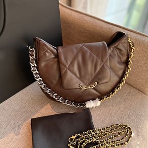 Sac sous brassière 24c Designer Fashion Womens Sac à bandoulière 19 série Real Cowhide Diamond Gold Hardware Metal Buckle Luxury Handsbag Chain Matelasse Sacs à bandoulière