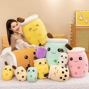 24 cm 35 cm 50 cm mignon peluche perle tasse forme jouet kawaii peluch bulle dessin animé lait thé Boba peluche peluche jouet