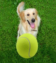 24 cm grote opblaasbare tennisbal gigantische tennisbal hond kauwspeeltje handtekening mega jumbo kinder speelgoed bal outdoor hondentrainingsballen Whole1005294