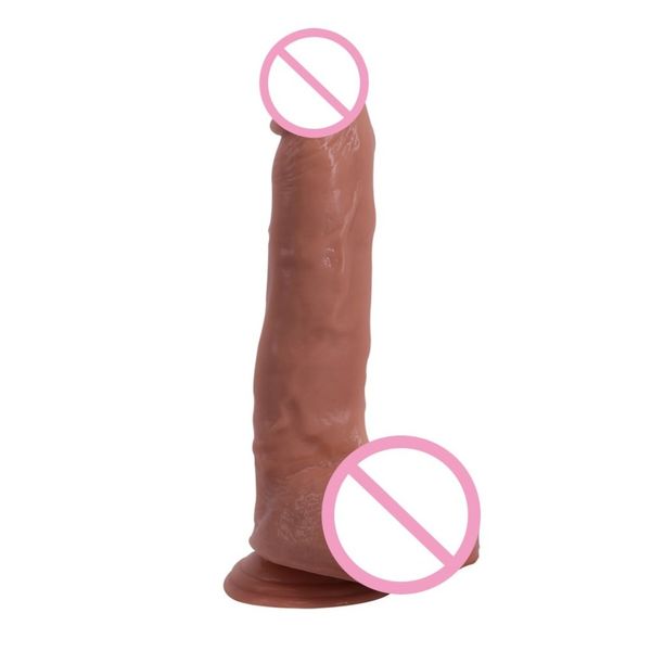 Consolador enorme gigante de 24CM, juguetes grandes y sexy para mujeres, masturbador femenino negro realista, pene erótico Anal