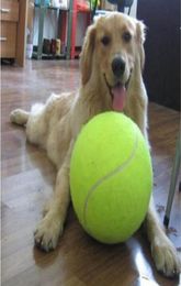 24 cm gigantische tennisbal voor huisdier kauwspeelgoed grote opblaasbare bal handtekening mega jumbo huisdier speelgoedbalbenodigdheden buiten cricket7177562