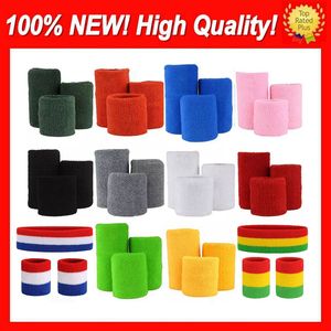 200 ensembles/lot 100% coton nouvelle haute qualité bleu rouge noir violet rose vert orange bracelets bandeaux usine magasin en ligne gratuit personnalisé