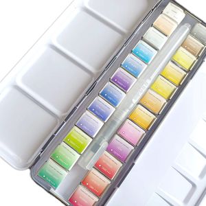 24 Colors Watercolor Paints Set Portable Artiste Solid aquarelle de peinture aquarelle solide