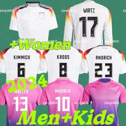 24cup Germanys Hummels Gnabry Soccer Jerseys Kit Kroos Muller Werner Draxler Reus Muller Gotze Football Shirts Kids Fans Kit Player -versie Home Away Deutschland