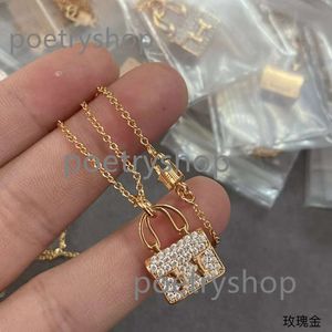 24Designer Bijoux Love Home NOUVEAU Collier de sac Femelle H Kangkang Sac rose Diamond 18K Gol Rose Pendentif Clicule Chaîne Couple Friend Gift Fabricant Direct Supply