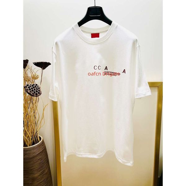 24FW Paris T-shirt de créateur italien pour hommes, décontracté, mode de rue, poche chaude pour hommes et femmes, POLO pour hommes et femmes, T-shirt pour employé de club, étiquette rouge limitée, vente limitée