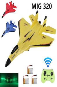 24G Glider RC Drone MIG 320 Avión de ala fija Lanzamiento manual Dron de espuma Control remoto eléctrico Avión al aire libre juguetes para niños 2391502