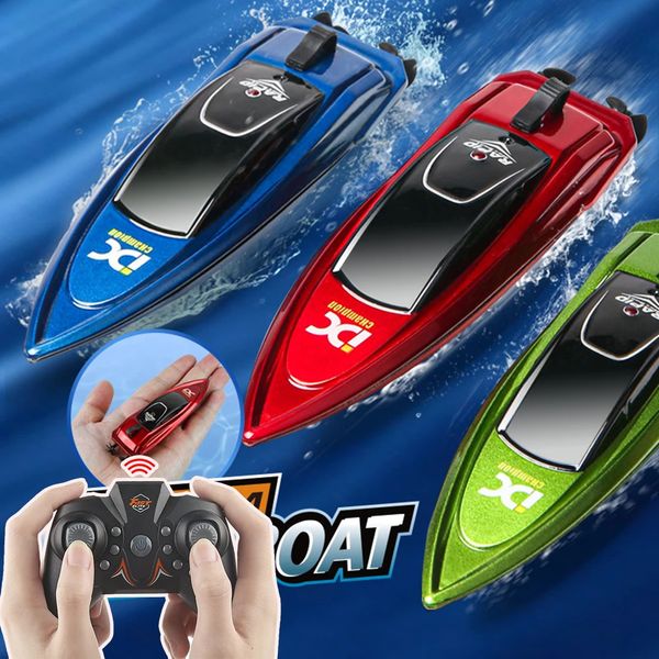 24 g mini rc bateau télécommandé Ship Double Motor Electric Racing Speineboat 10 kmh High Spee Summer Water Pool Kids Toy 240508