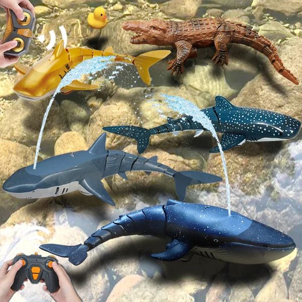 24 g radio télécommande Shark Water Wath Toys enfants garçons enfants piscine électrique rc poisson animaux sous-marin bateau baleine 240511