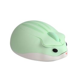 24G sans fil vert mignon souris Hamster dessin animé USB créatif muet Mause ergonomique Mini 3D optique enfant cadeau souris pour PC portable 240309