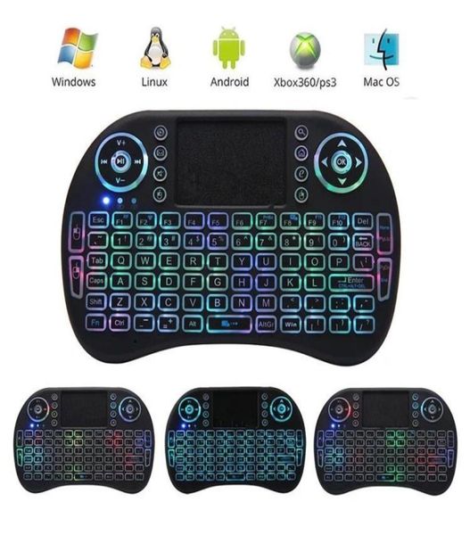 Mini clavier sans fil 24 GHz avec pavé tactile, souris, batterie rechargeable rétroéclairée LED, pour Smart Android TV Box, ordinateur portable, tablette PC5615722