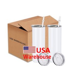 24 H Schip USA CA VOORRAAD 20 oz Sublimatie Mokken Rvs Vacuüm Geïsoleerde Tuimelaars Voor DIY Afdrukken Auto koffiekopjes 25 pc/carton JY08