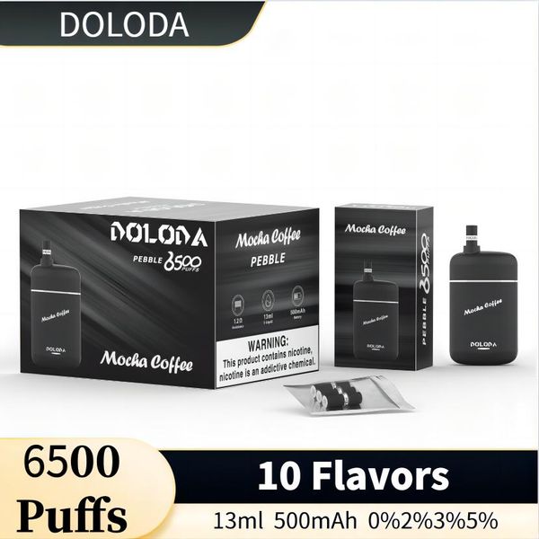 Envío las 24 horas DOLODA Fábrica original 6500 Cigarrillos electrónicos desechables 13 ml 10 sabores 1.2 ohmios Recargable 0% 2% 3% 5% V ape Box