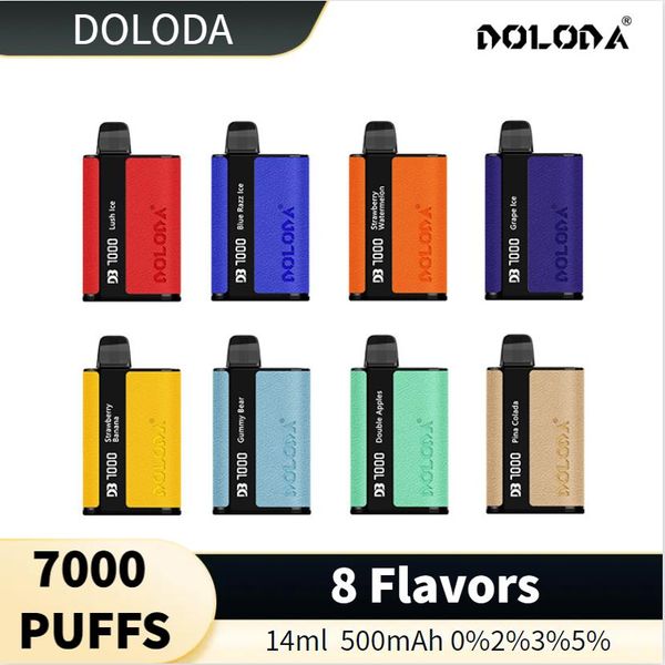 Envío 24 horas V Ape Box Original DOLODA 7000 Cigarrillos electrónicos desechables 8 sabores 1.2 ohmios Recargable 0% 2% 3% 5%