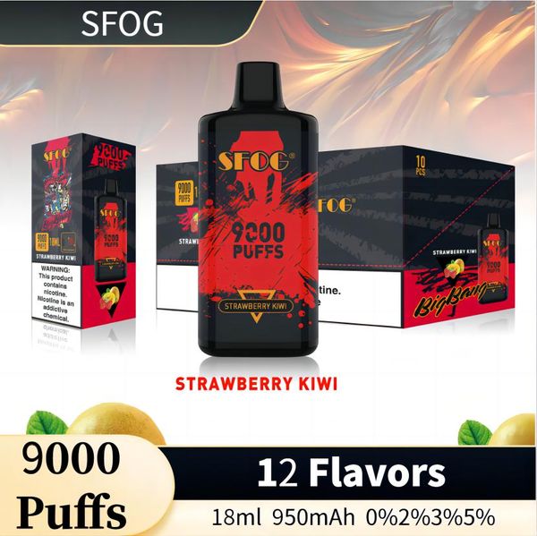 Envío 24 horas V Ape Box Original SFOG BIG BAND 9000 Cigarrillos electrónicos desechables 12 sabores 1 ohmio Recargable 0% 2% 3% 5%