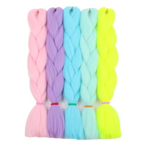 Extensions de cheveux tressés synthétiques brillants de 24 pouces, 100g, tresses géantes brillantes dans l'obscurité