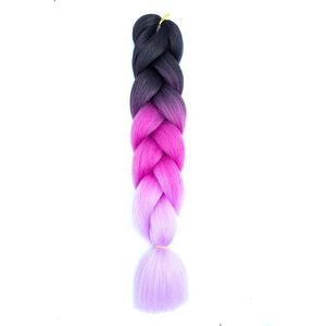 24 pouces 100g Ombre Couleur Jumbo Tressage Extensions de Cheveux Crochet Twist Synthétique Jumbo Tresse Cheveux