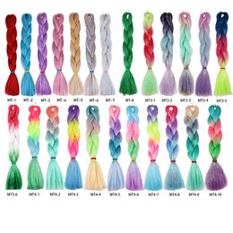 24 inch 100g ombre kleur synthetisch vlechten haar gemengd metalen glitter twinkle tinsel jumbo vlechten