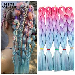 24 inch 100G Ombre Synthetisch Vlechten Haar Mix Tinsel Glitter Fiber Jumbo Vlechten Haarextensies