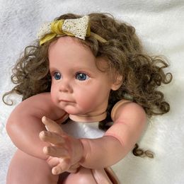 24 pouces déjà peintes Kit de poupée Reborn Maggi Hair à la main Pièces de poupées de bricolage non assemblées avec corps de tissu Reborn Maggie