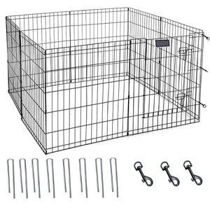 24 pouces pliant Pet Pen House Playpen Dog Houses Chenils Accessoires pour chiens Huit panneaux de haut Vente directe en métal de Tianjin China Factory Wholesales