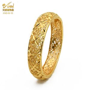 24K Bracelets 4Pcs / Lot Éthiopien Afrique Mode Or Couleur Bracelets Pour Femmes Mariée Africaine Bracelet De Mariage Bijoux Cadeaux 210713228M