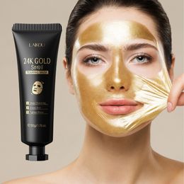 Collagène d'or 24 carats masque actif de poudre de poudre éclaircissant en profondeur hydratante anti-âge Masque de traitement des rides 240517