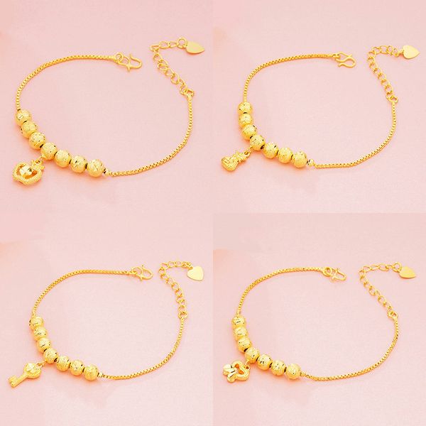 24K or couleur pendentif bracelet de cheville sur la jambe 2020 mode été plage pied bracelets de cheville pour les femmes lien chaîne bijoux indiens