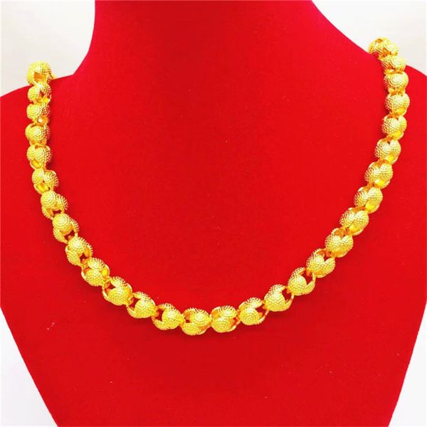 Chaînes remplies d'or 24 carats Colliers Bijoux en perles de chanvre pour hommes