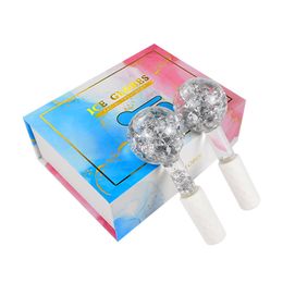 Globes de glace en feuille d'or 24 carats, masseur pour le visage, Globe rafraîchissant, rouleau pour le visage, le cou, les yeux, beauté quotidienne, SPA, Anti-âge, réduisant les poches