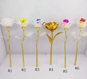24K Gold Foil Plated Rose Creative Lasts Forever Rose Flower for Lover's Wedding Christmas Decorations Valentine E's Day Geschenken GGA3768-1