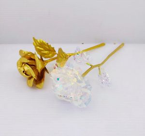 24K Gold Foil Plated Rose Creative Lasts Forever Rose Flower for Lover's Christmas Decorations Valentine E's Day geschenken door zee GGA3768