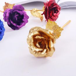 24K Gold Foil Plated Rose Gold Rose Wedding Decoration Golden Rose Decor Bloem Flores Artificiales Para Decoracion gratis verzending 000