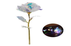 24K Gold Foil Rose Flower Party Gunst Led Luminous Everlasting Rose Mother Valentine039S Day Gift1582117