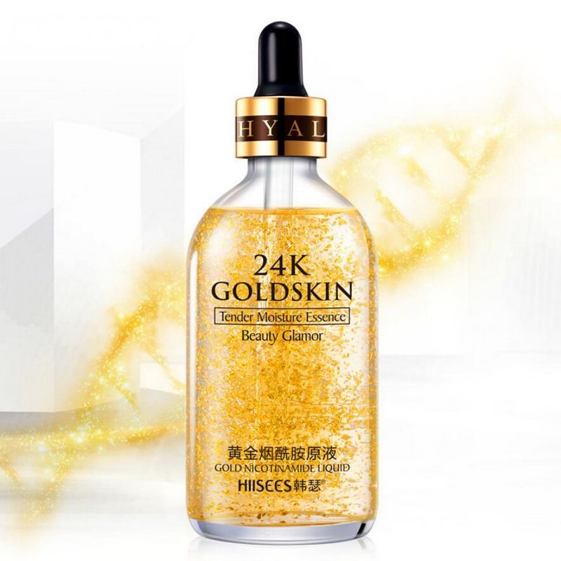 24K gold Foundation Liquid Essence Hidratante Base de maquillaje facial natural 24K Gold Foil Oil Professional Make Up Matte Bases 15/30/50 / 100ML