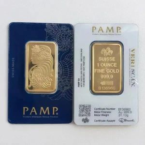 24-karaats vergulde Apmex Argor Hereaus RCM 1 Ounce gouden 999,9 vergulde baar