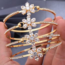 24k Plaqué Or Bracelets Bracelet Femmes Filles France Strass Bracelets Indien Africain Bijoux Mariée De Mariage Perle Fête Cadeaux Q0717