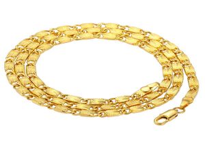 Chaînes plaquées d'or 24K pour hommes et femmes charmantes beaux-bijoux couloirs 3 mm
