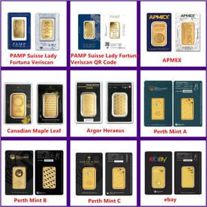 24 carats d'or, autres arts et artisanat 1 oz Australie suisse et allemand Bar Gold Numéro de série indépendant sans emballage magnétique en acrylique